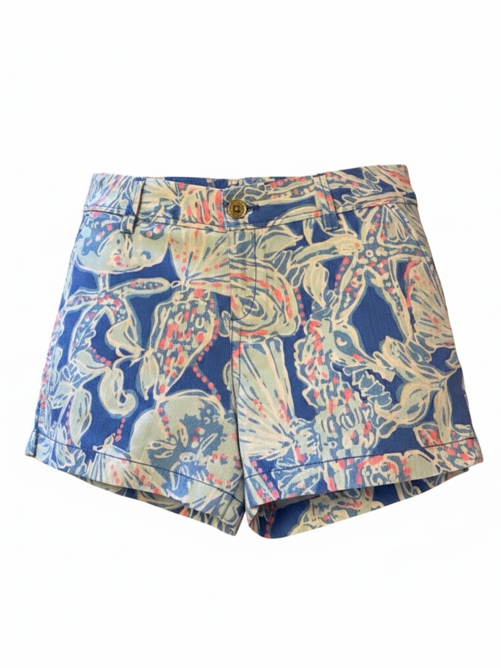 Lilly Pulitzer Bay Blue Callahan Shorts 12 EUC